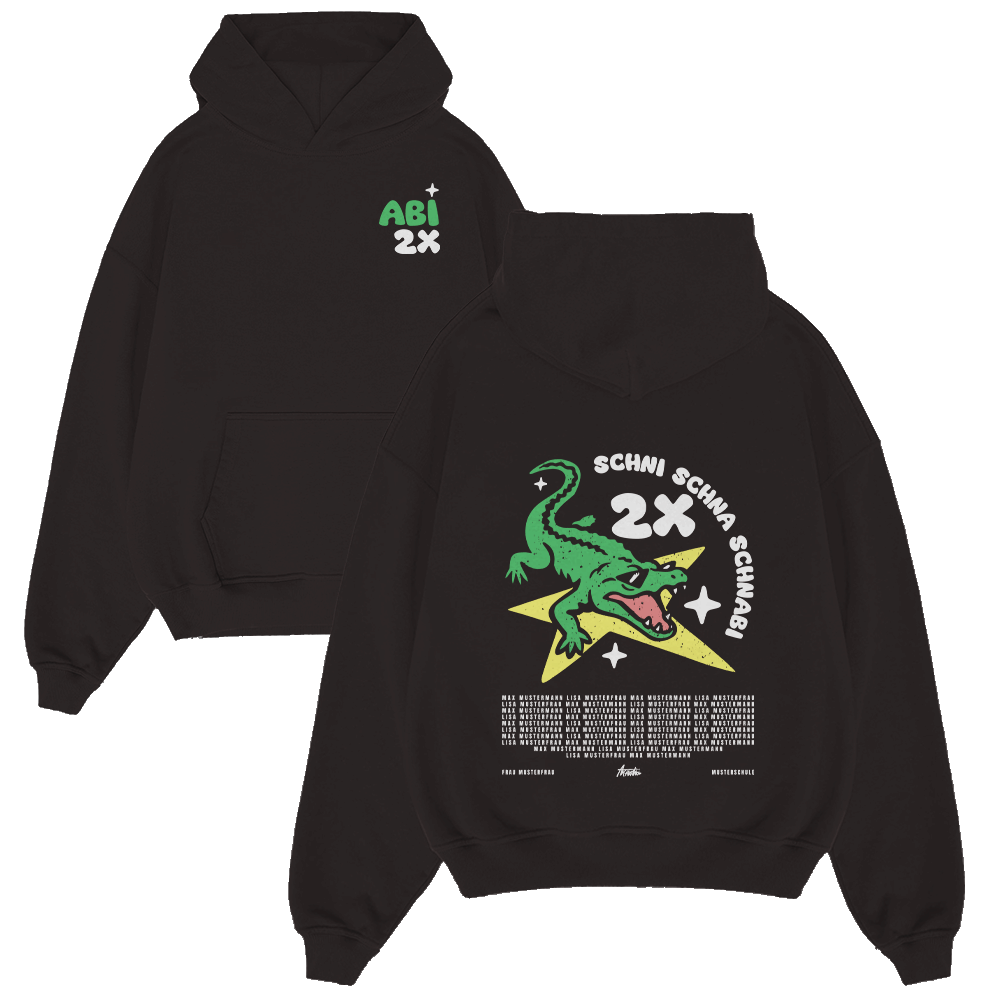 Hoodie, Front pocket, Schwarz, Drache Grafik, 2x-Label