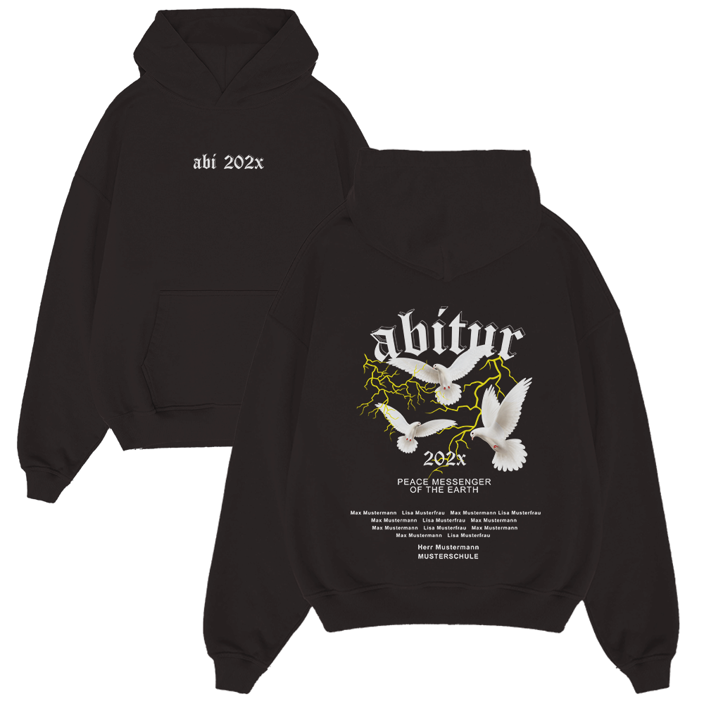 Hoodie, Pullover, Schwarz, Grafik, Tauben, Hoodie, Schwarz, Grafikdruck, Tauben-Design, Kapuzenpullover