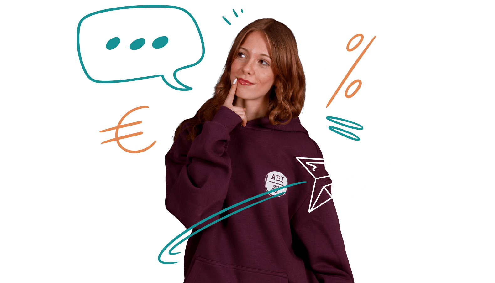 Hoodie, Maroon, Kängurutasche, Logo-Patch, Casual
