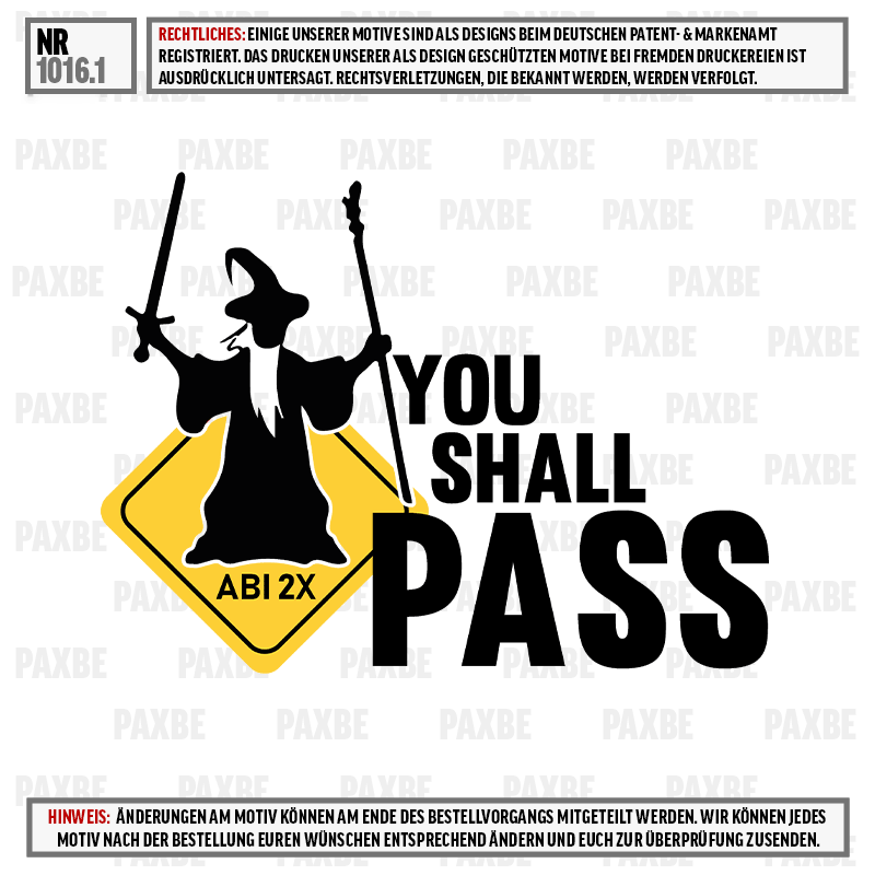YOU SHALL PASS ABI 1016.1 YOU SHALL PASS ABI 1016.1