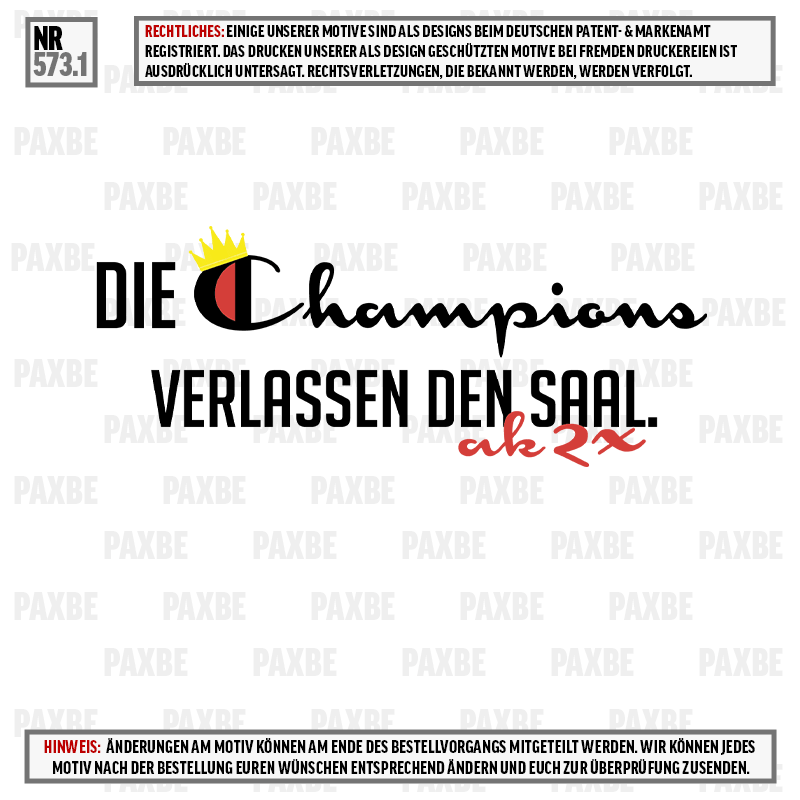 DIE CHAMPIONS VERLASSEN DEN SAAL 573.1 DIE CHAMPIONS VERLASSEN DEN SAAL 573.1