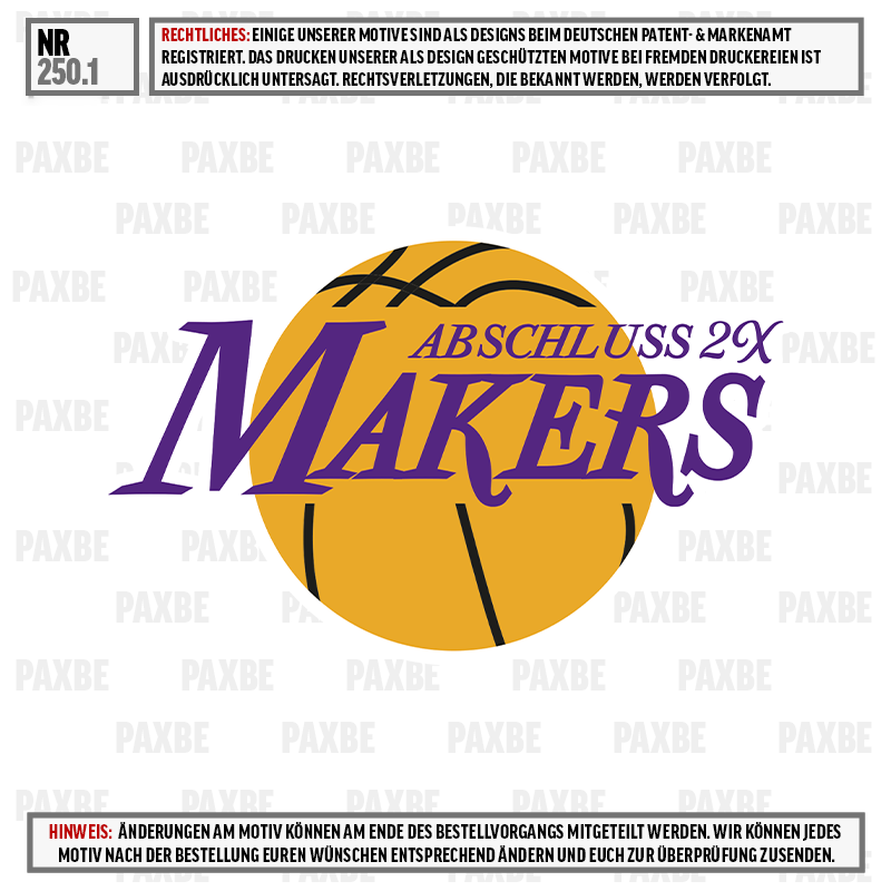 MAKERS LAKERS NBA 250.1 Werbung, Plakat, Werbung, Plakat