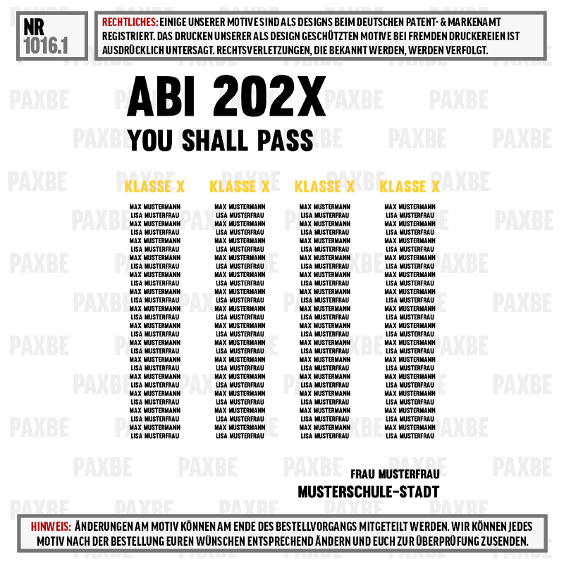 YOU SHALL PASS ABI 1016.1 YOU SHALL PASS ABI 1016.1