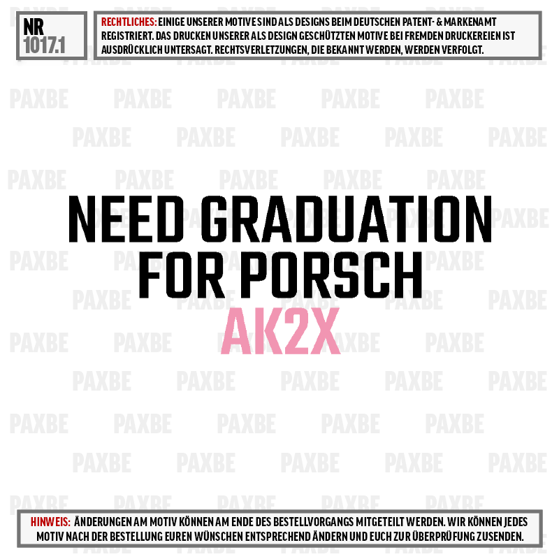 NEED GRADUATION FOR PORSCH 1017.1 NEED GRADUATION FOR PORSCH 1017.1
