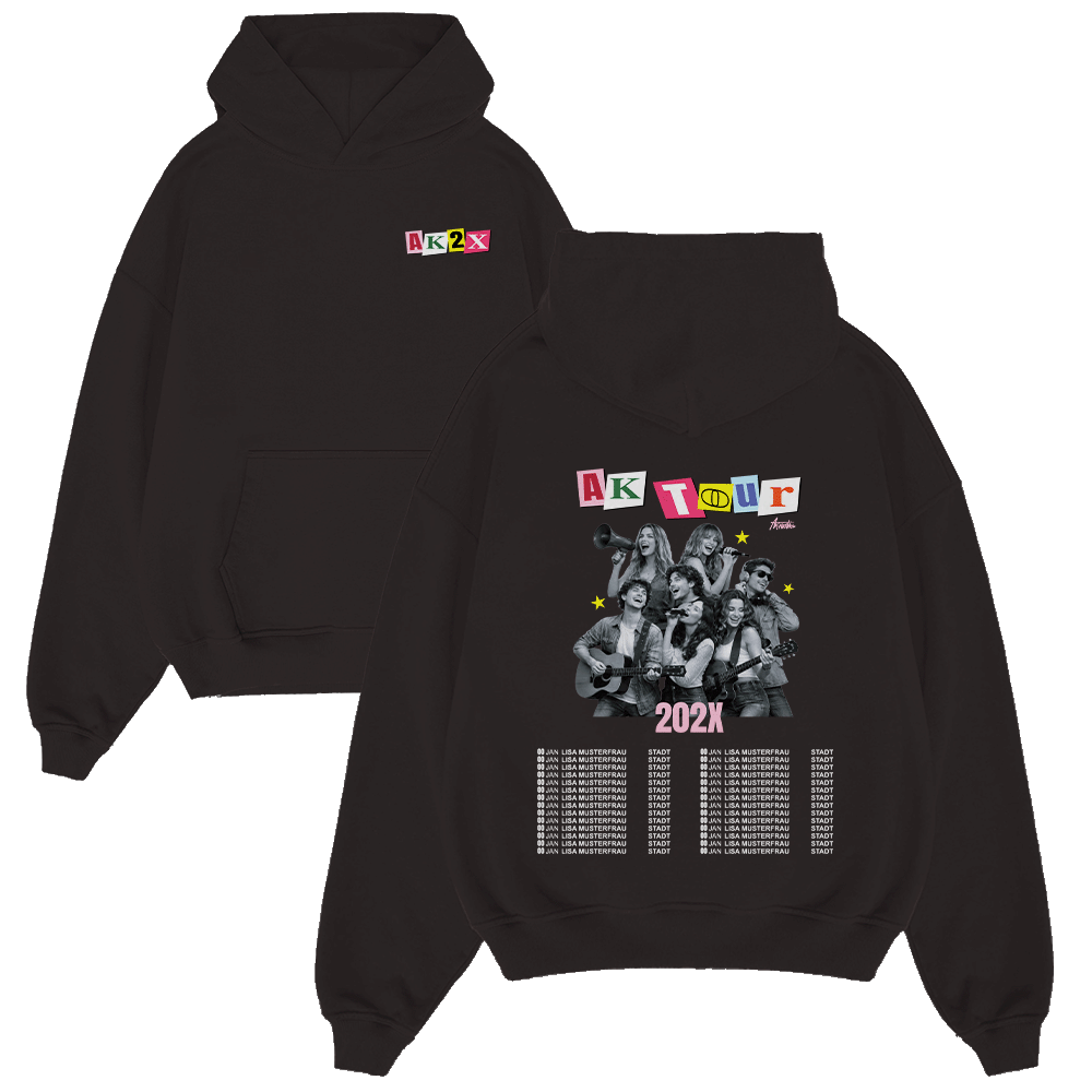 Hoodie, Schwarz, Kapuzenpullover, Band-Design, Print