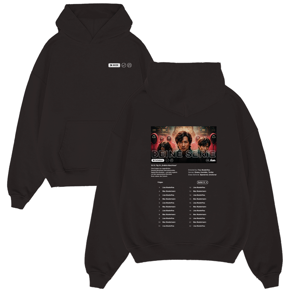 Hoodie, Schwarz, Kapuzenpullover, Print-Graphic, Label-Print