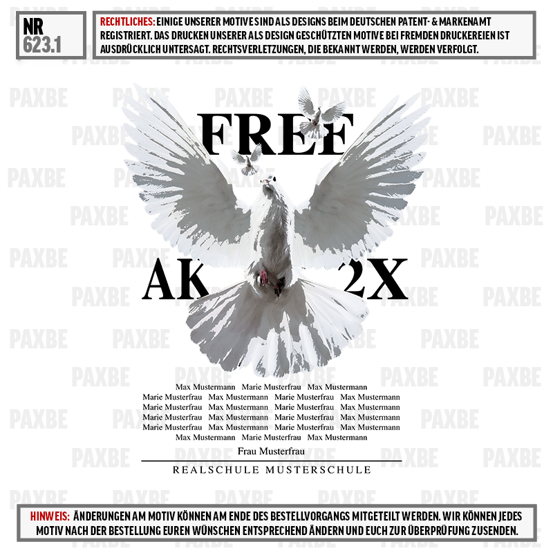 weiße taube, vogel grafik, freier plakat, deutscher text, schulmotto
