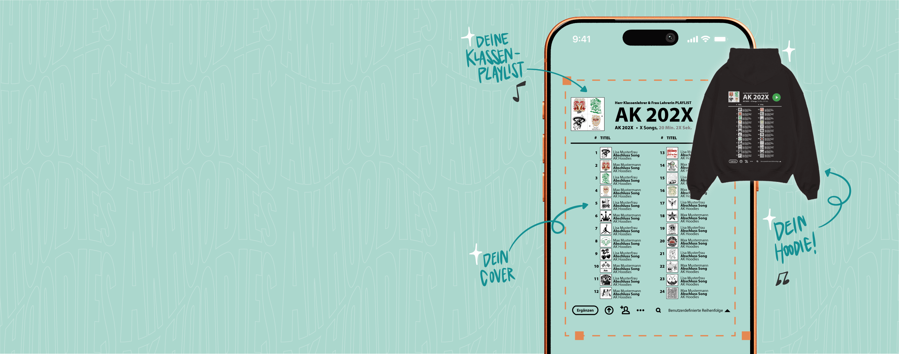 Hoodie, Kapuzensweatshirt, schwarz Hoodie, grafischer Druck, Rucksackgrafik