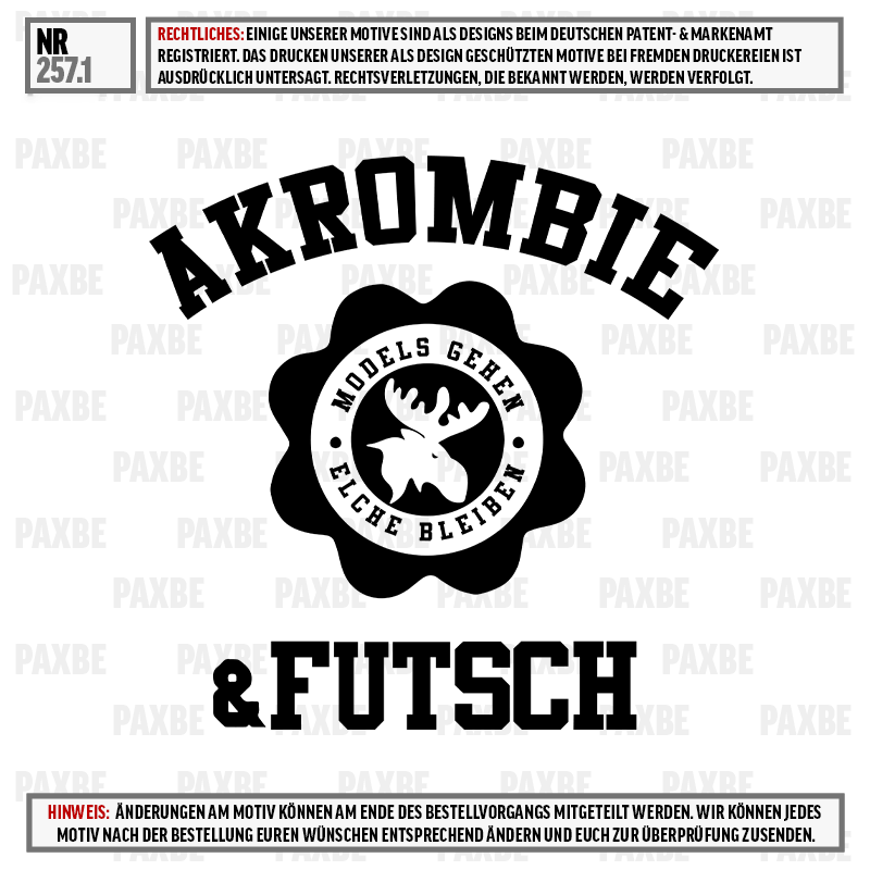 Praxisschild, AKROMBIe, Moose emblem, Flachrand, Rundlogo, Motiv, Dekoration, Hirsch, Elch, Lackierte Schrift