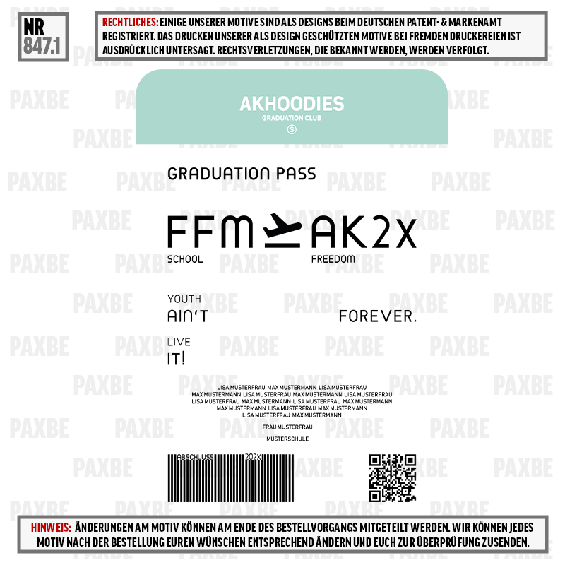 GRADUATION PASS 847.1 GRADUATION PASS 847.1