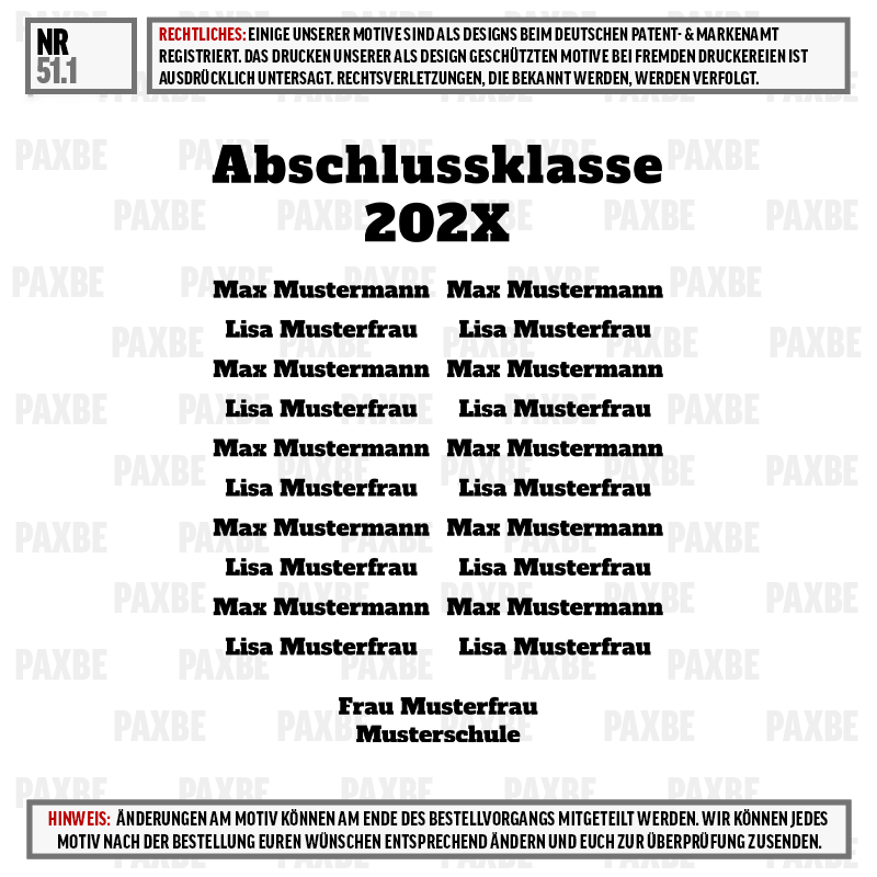  Abschlussklasse, 202x, Schule, Mustername, Mitschüler, Abschluss, Abschlussklasse, Schulklasse, Gruppenfoto, Schüler
