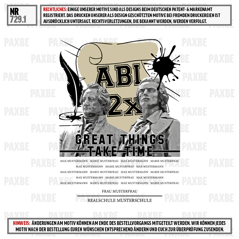 Poster, Grafik, Motiv, Schule, Musterfrau, Poster, Grafik, 2x, Große Dinge brauchen Zeit, Schule