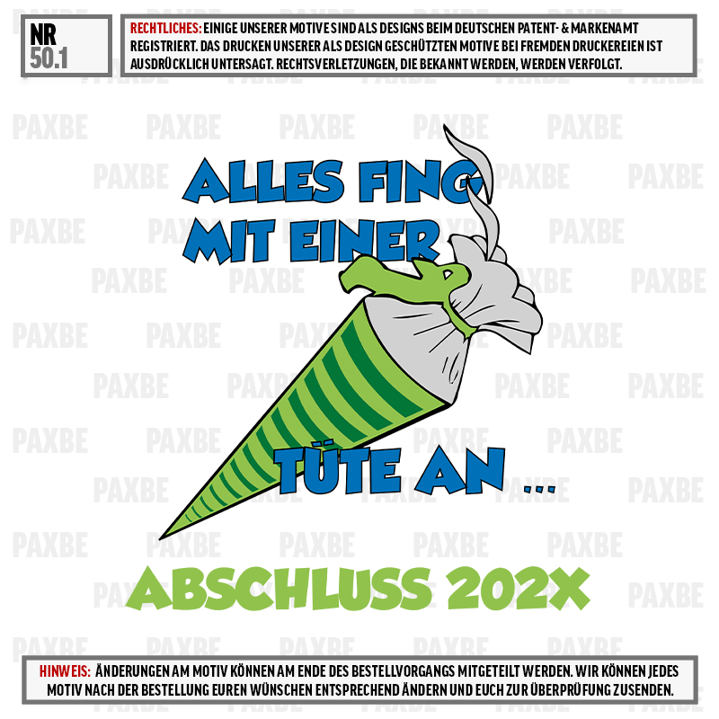 Partyhorn, Konfetti, Tüte, Abschluss 202x, Gelb-Grün Horn, party-popper, cone, confetti, green, graduation