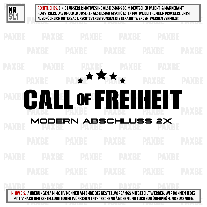 CALL OF FREIHEIT MODERN ABSCHLUSS 51.1