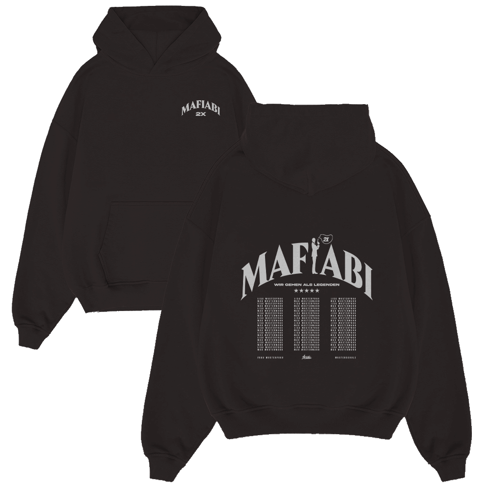 Hoodie, Schwarz, MafiaBi, 2X, Rückseite Druck,  Hoodie, schwarz, MaFiAbi, Grafik, Rückseite bedruckt