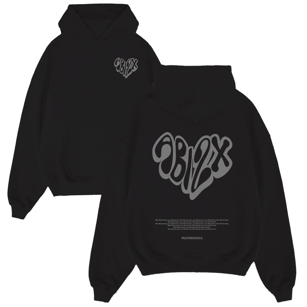 Hoodie, Sweatshirt, Kapuzenpullover, Schwarz, Grafik Herz, Hoodie, Pullover, Schwarz, Grafik, Herz-Logo