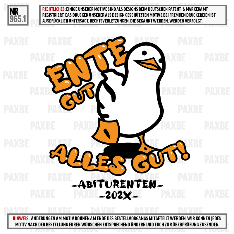 ABITURENTEN ENTE GUT 965.1 Werbung, Plakat