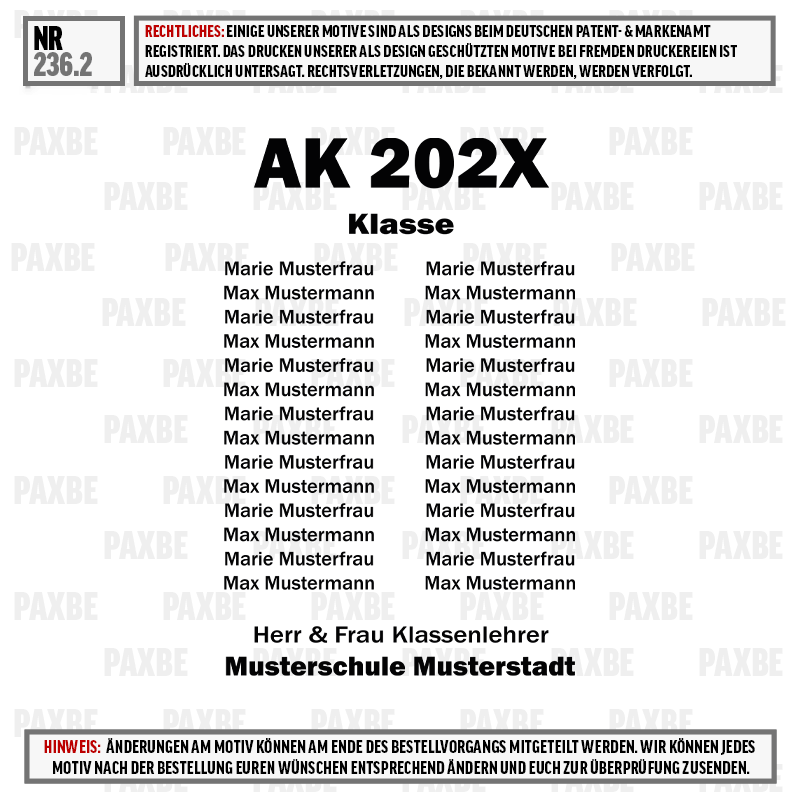 Klasse, AK 202X, Musterschule, Schule, Musterfrau, UK, Nicht zutreffend, AK 202X, Klasse, Musterschule