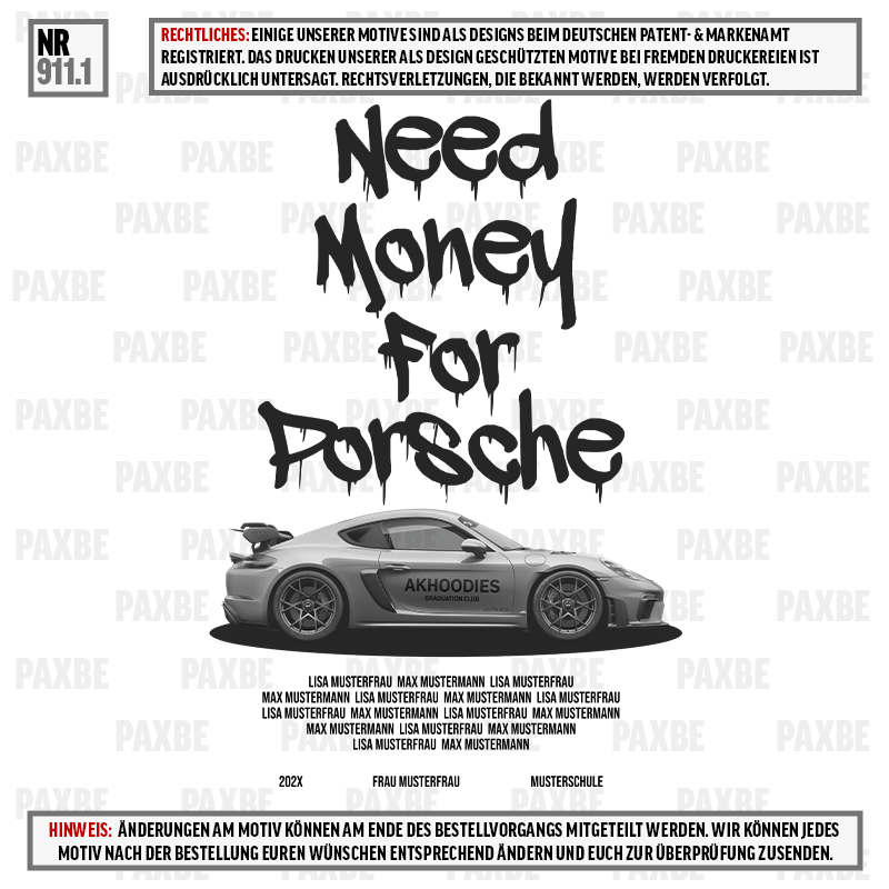 NEED MONEY FOR PORSCHE 911.1