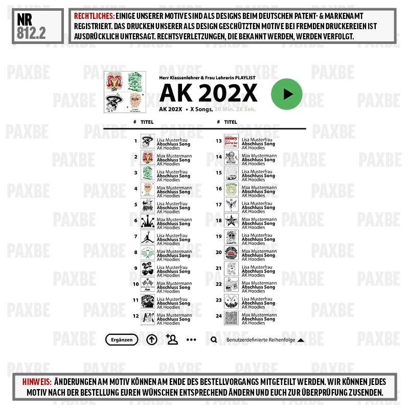 CD, AK Hoodie, Lisa Musterfrau, Max Mustermann, T-Shirt, Print design, playlist, AK 202X, merchandise, illustrations, hoodies