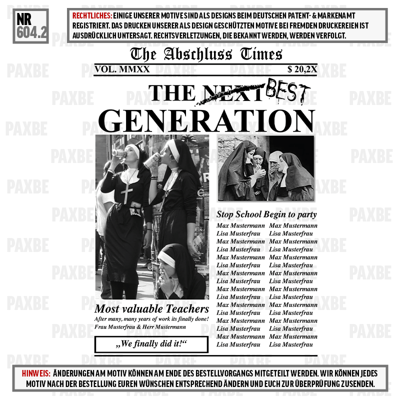 THE ABSCHLUSS TIMES 604.2 Erwachsener, Weiblich, Person, Frau, Zeitung