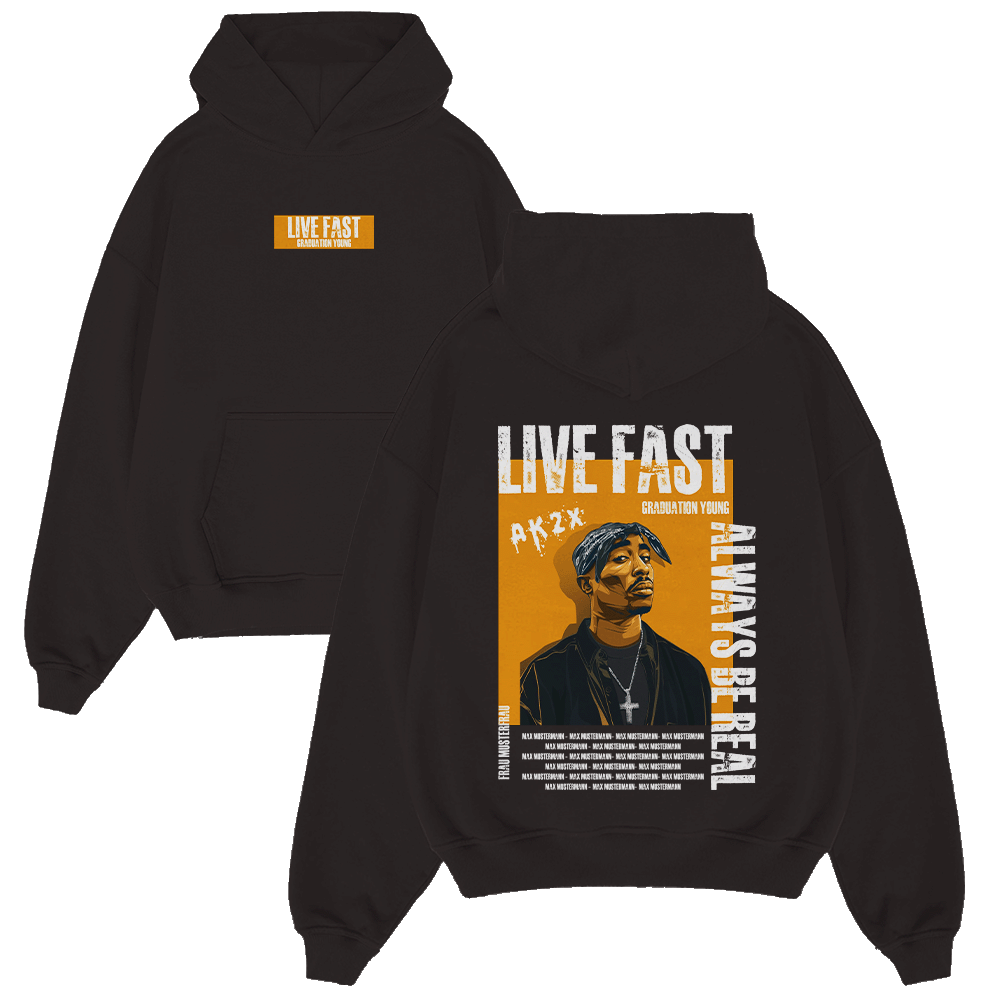 LIVE FAST GRADUATION YOUNG 327.1 Strickwaren, Pullover, Sweatshirt, Kapuzenpulli, Kapuze, Strickwaren, Pullover, Sweatshirt, Kapuzenpulli, Kapuze