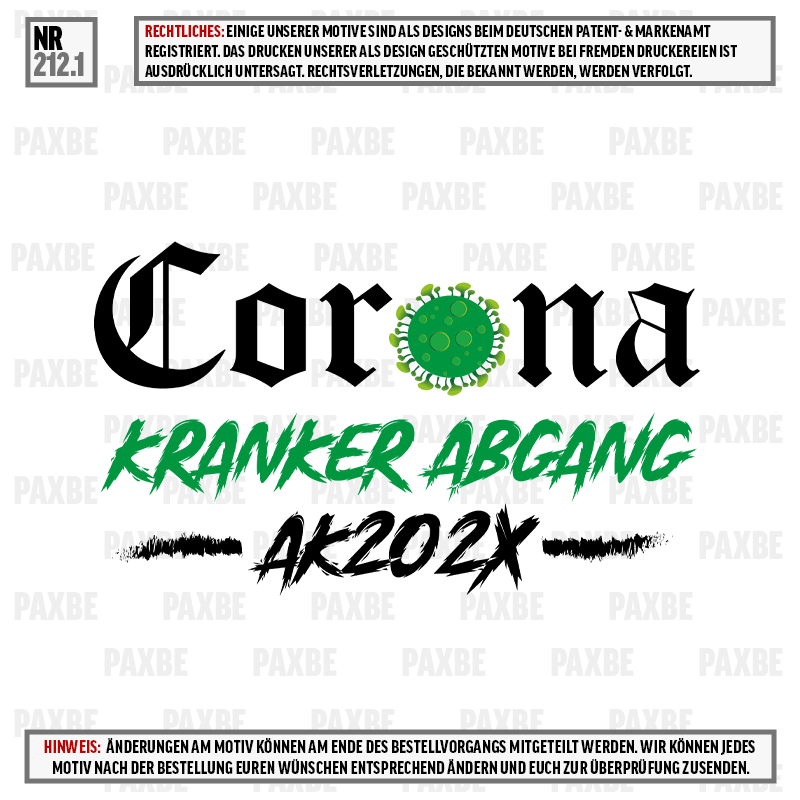 CORONA KRANKER ABGANG 212.1 CORONA KRANKER ABGANG 212.1