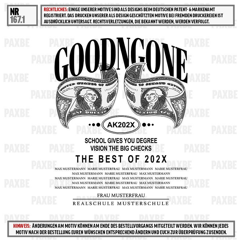 Grußkarte, Poster, Textdesign, Schulmotiv, Geld-Bild, grafik, gleitend, geldrollen, geldband, textlastig