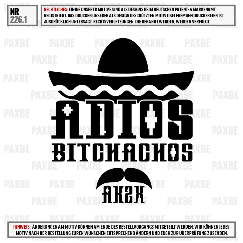 Sombrero, Wellen, Textlogo, Schnurrbart, Stilisierte Schrift