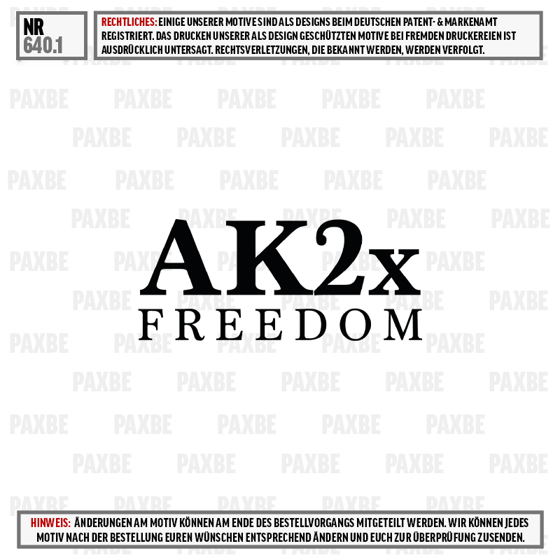 AK2x, FREEDOM, Logo, Text, Grafik, AK2x, FREEDOM, Logo, Text, Grafik