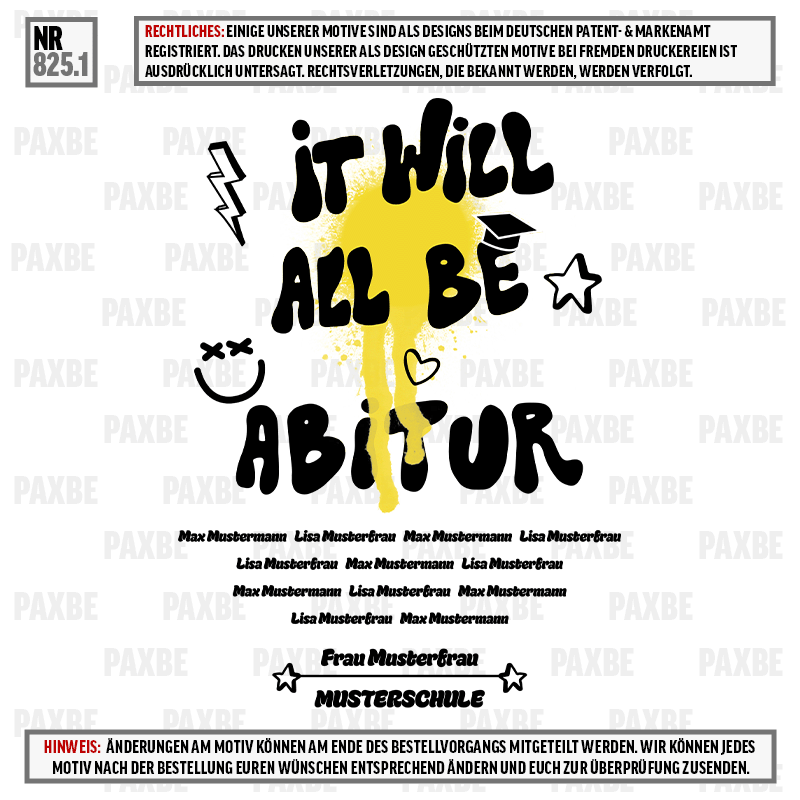 IT WILL ALL BE ABITUR 825.1 IT WILL ALL BE ABITUR 825.1