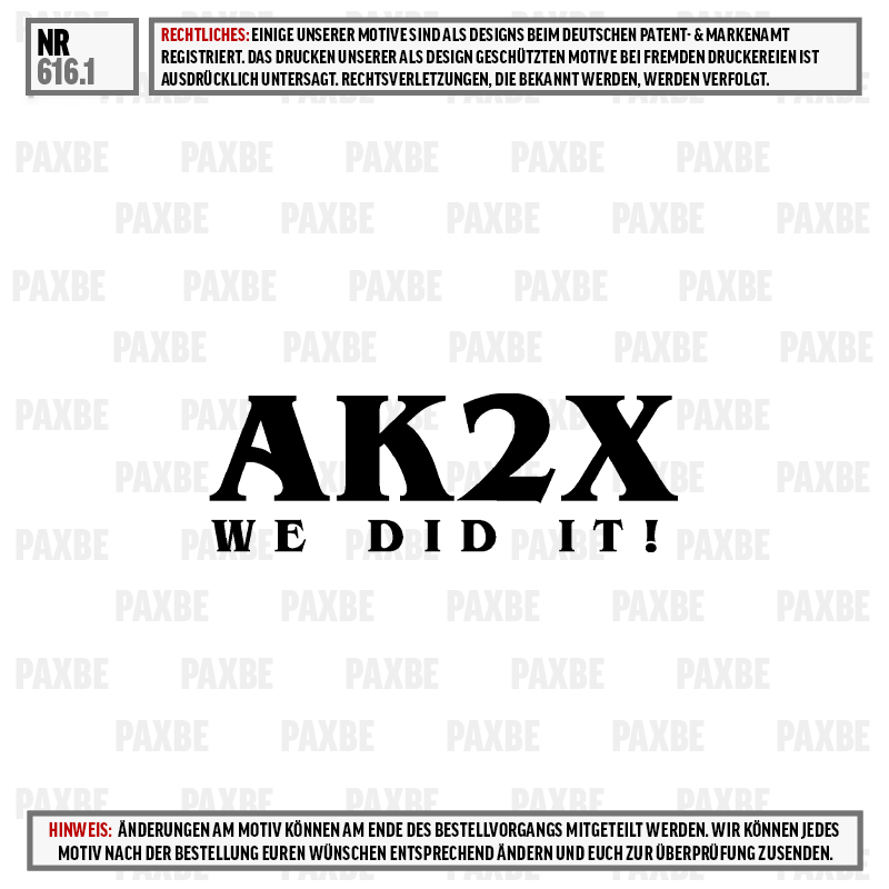 grafik, AK2X, Wir haben es geschafft, Logo, Text, logo, AK2X, WE DID IT, text, graphic