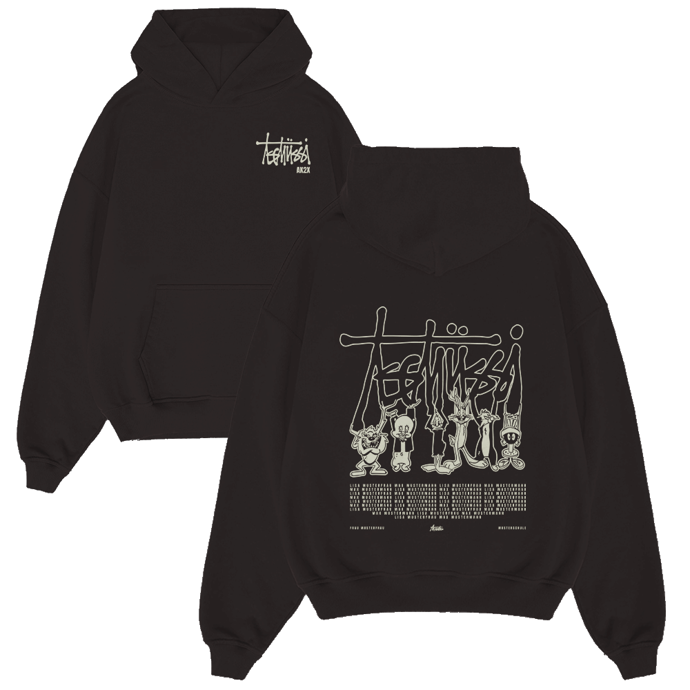 Hoodie, Schwarzer Hoodie, Graphic Hoodie, Vorne Taschen, Langärmlig, Hoodie, Schwarz, Graphic, Kängurutasche, Frontprint