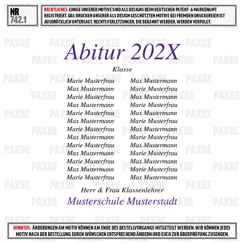 Bild, Dokument, Poster, Zertifikat, Klassenliste, Abitur, Klasse, Muster, Schule, Musterfirma