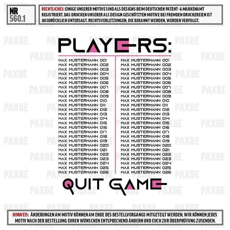 game, brettspiel, logo, pink, text, playmakers, quit game, Katalogseite, Layout-Gitter, Namensliste
