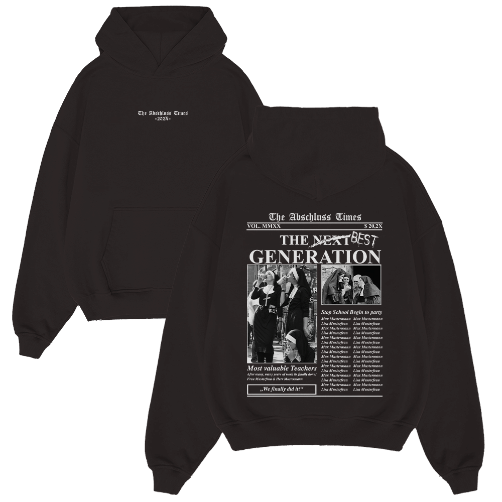 THE ABSCHLUSS TIMES 604.2 Strickwaren, Pullover, Sweatshirt, Kapuzenpulli, Person, Strickwaren, Pullover, Sweatshirt, Kapuzenpulli, Kapuze