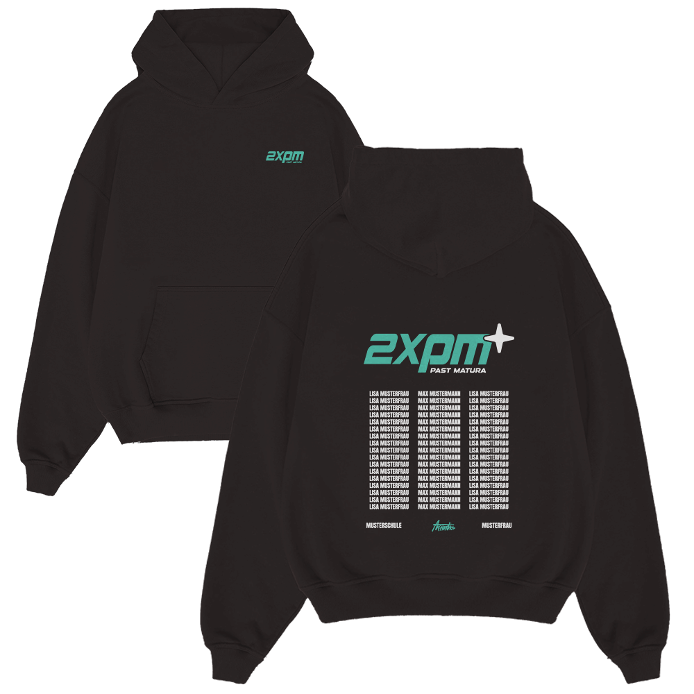Hoodie, Schwarzer Hoodie, Graphic Hoodie, Vordertasche, Rückendruck, hoodie, schwarz, Fronttasche, Logo-Druck, Rückenseite Grafik