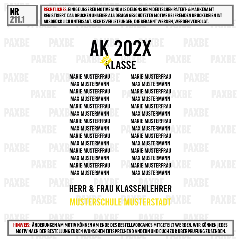 AK 202X, Klasse, Musterstadt, Schriftzug, Musterfirma, T-Shirt, Maskenklasse, AK 202X, Klasse, MUSSERFREU