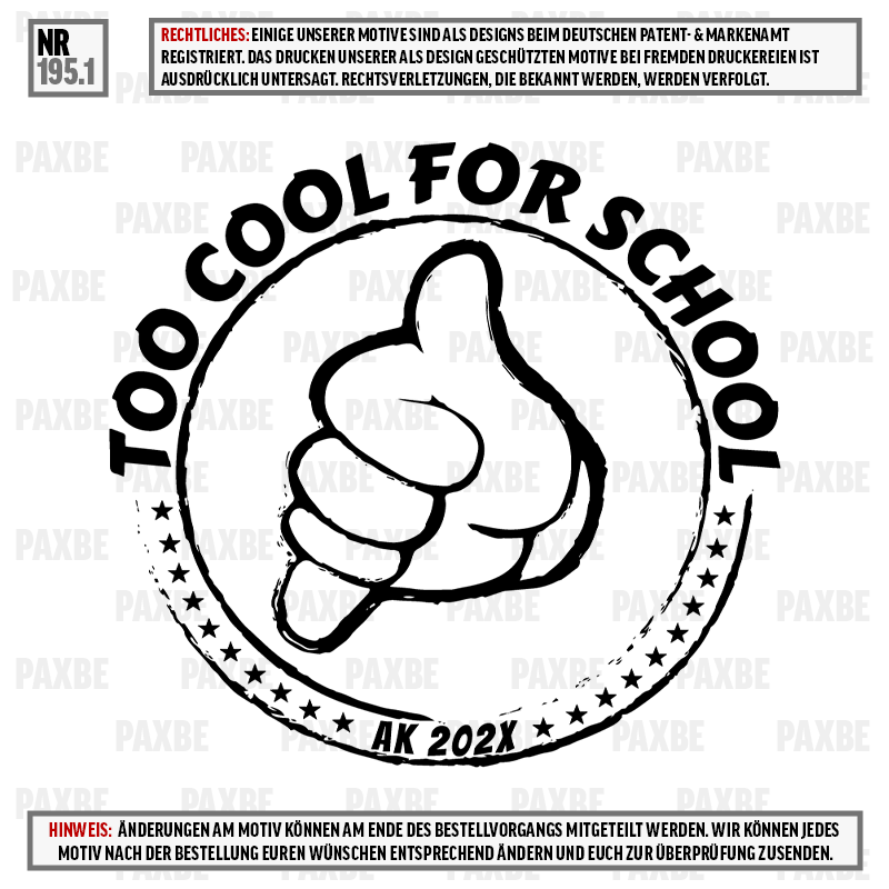 TOO COOL FOR SCHOOL 195.1