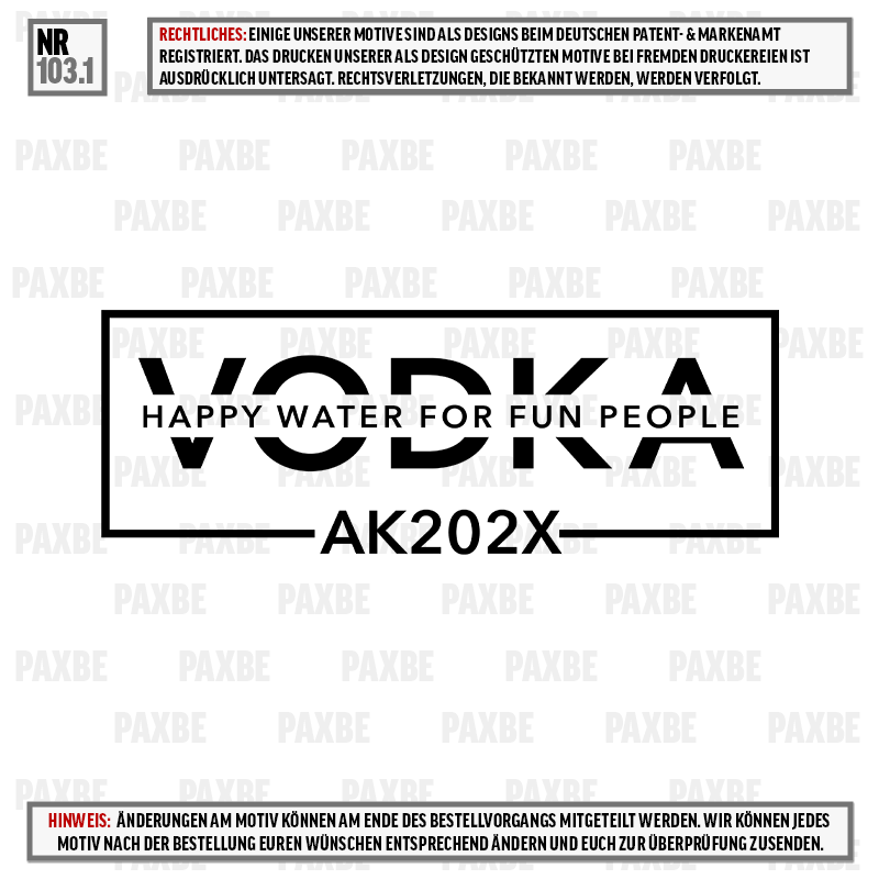 VODKA HAPPY WATER FOR FUN PEOPLE 103.1