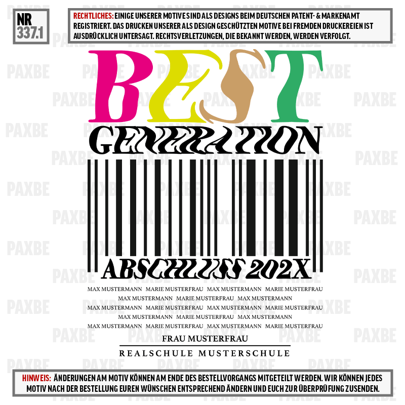 BEST GENERATION BARCODE 337.1 BEST GENERATION BARCODE 337.1