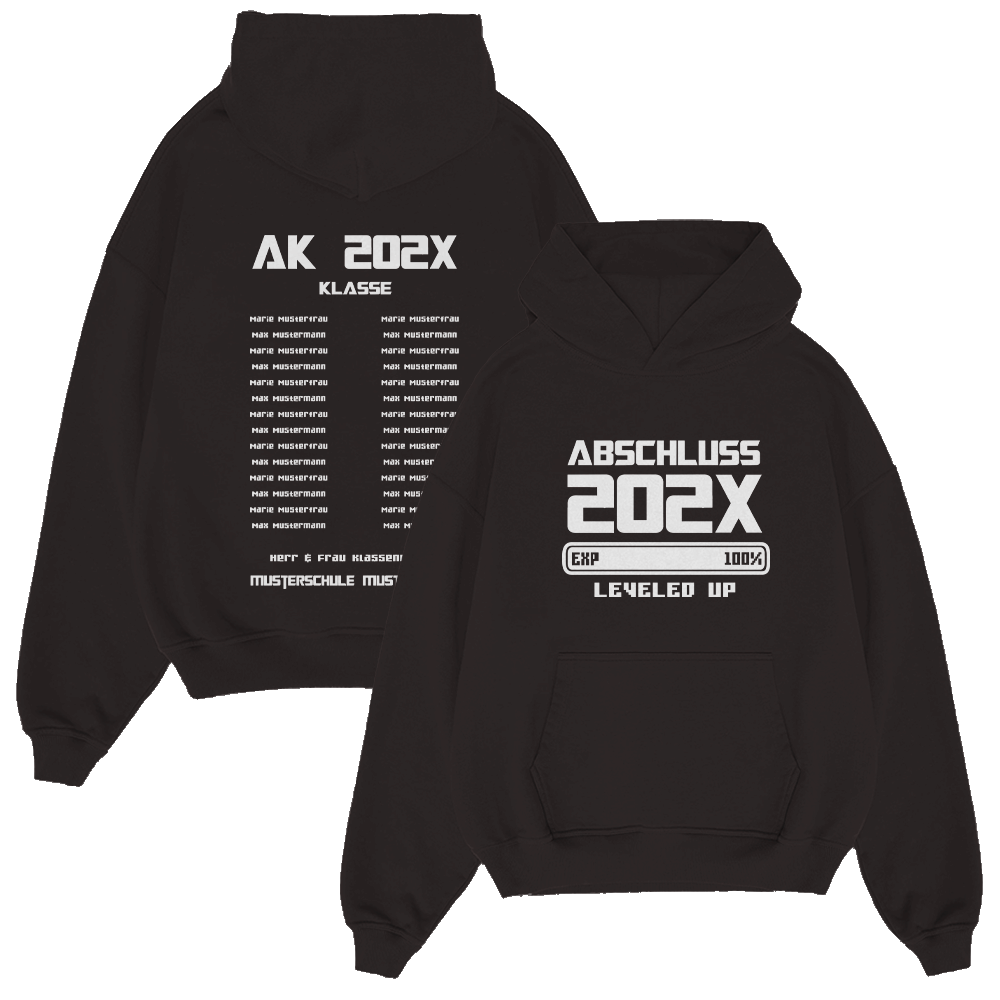ABSCHLUSS LEVELED UP 232.1 Strickwaren, Pullover, Sweatshirt, Kapuzenpulli, Kapuze, Strickwaren, Pullover, Sweatshirt, Kapuzenpulli, Kapuze