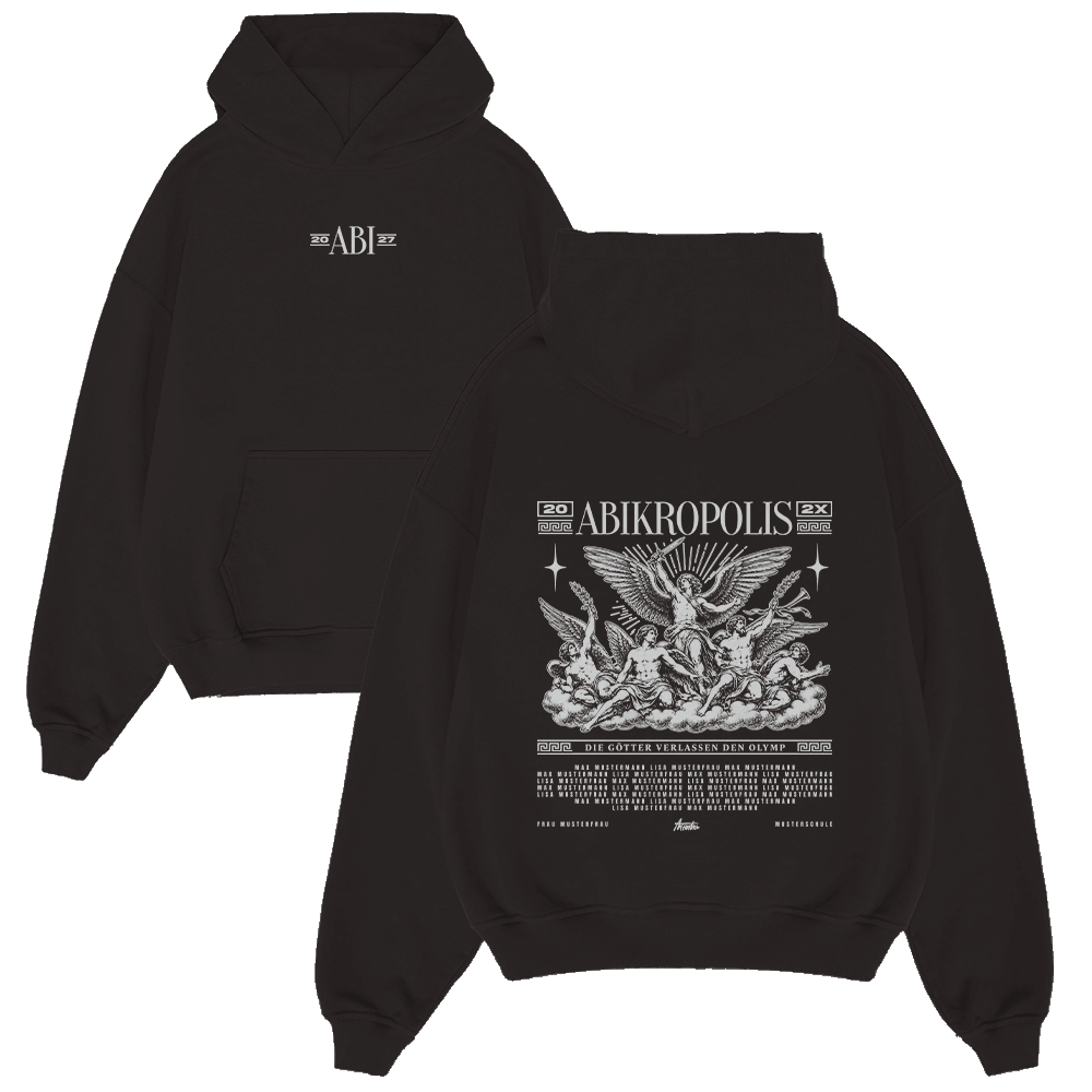 Hoodie, Black, Graphic, Abikropolis, Rückseite-Design