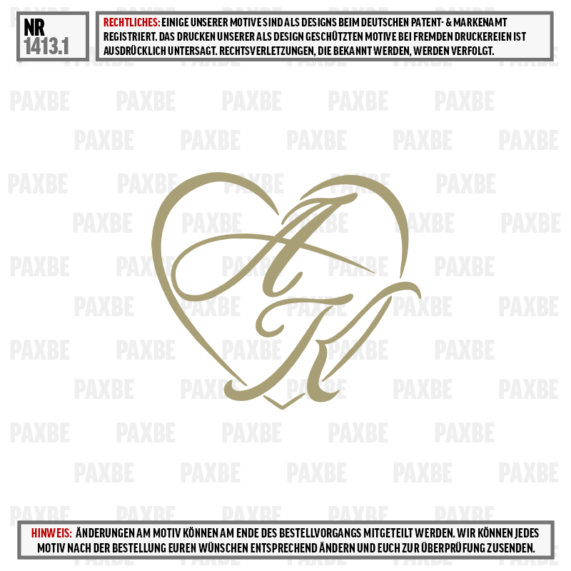 Herzlogo, Kalligraphie, Goldfarben, Monogramm, Kunstlogo, Herz, Monogramm, Initialen, Logo, golden