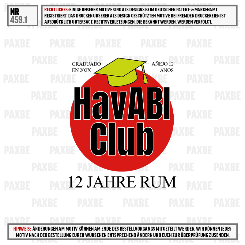 Logo, Verein, 12 Jahre Rum, Abschluss, Roter Kreis, logo, graduation, red circle, hat, text center