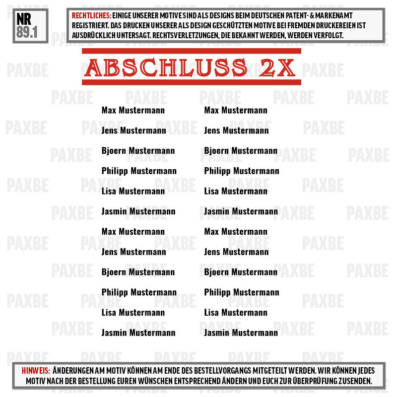 AN ORIGINAL ABSCHLUSS STARKER ABGANG 89.1 AN ORIGINAL ABSCHLUSS STARKER ABGANG 89.1