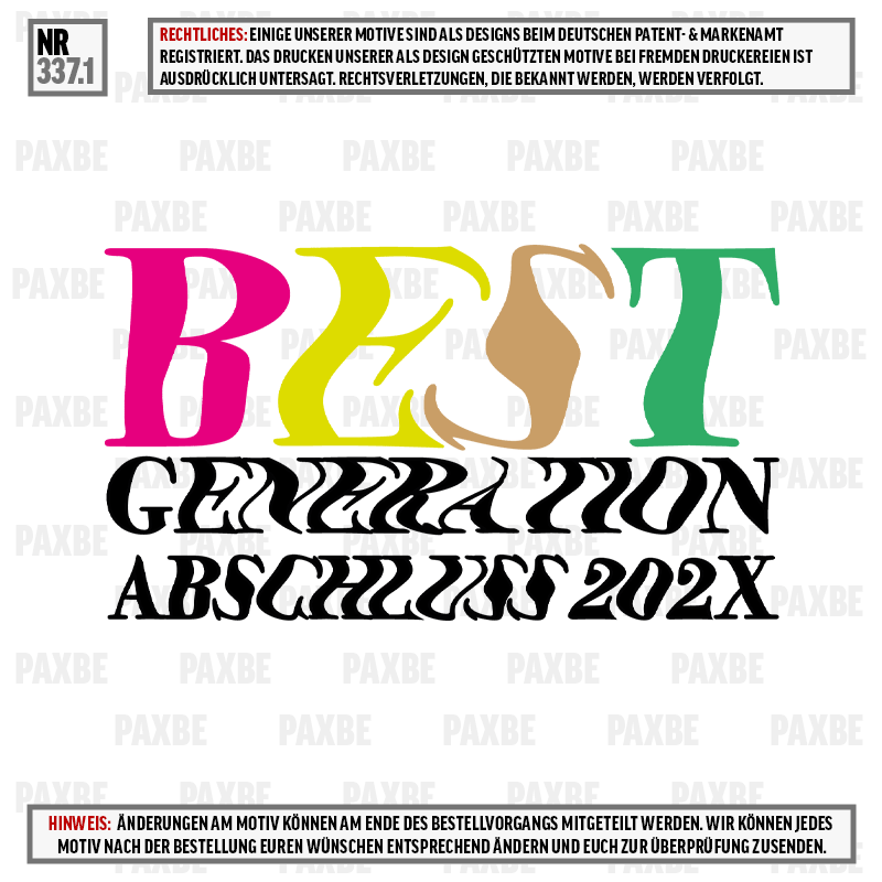BEST GENERATION BARCODE 337.1 Werbung, Plakat, Text