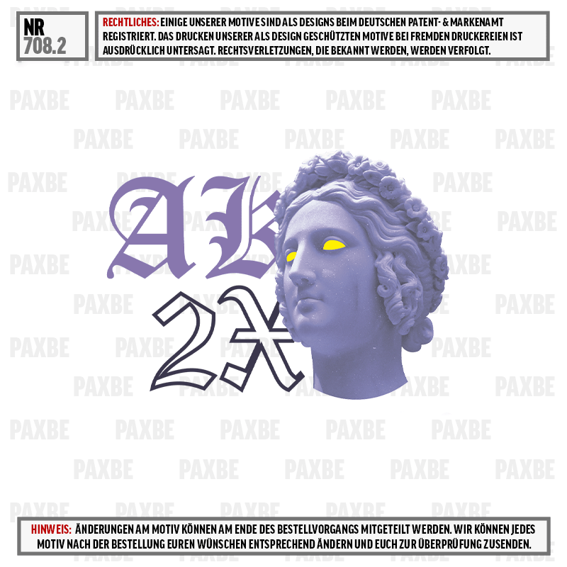 Statue, Kopf, Lila, gelbe Augen, Mosaik