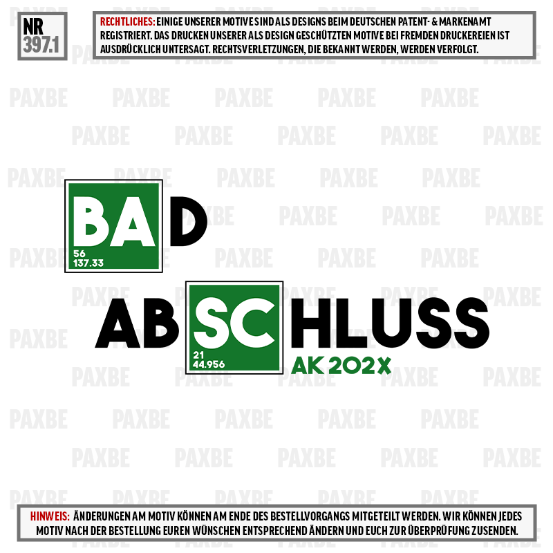 BAD ABSCHLUSS BREAKING BAD 397.1 Werbung