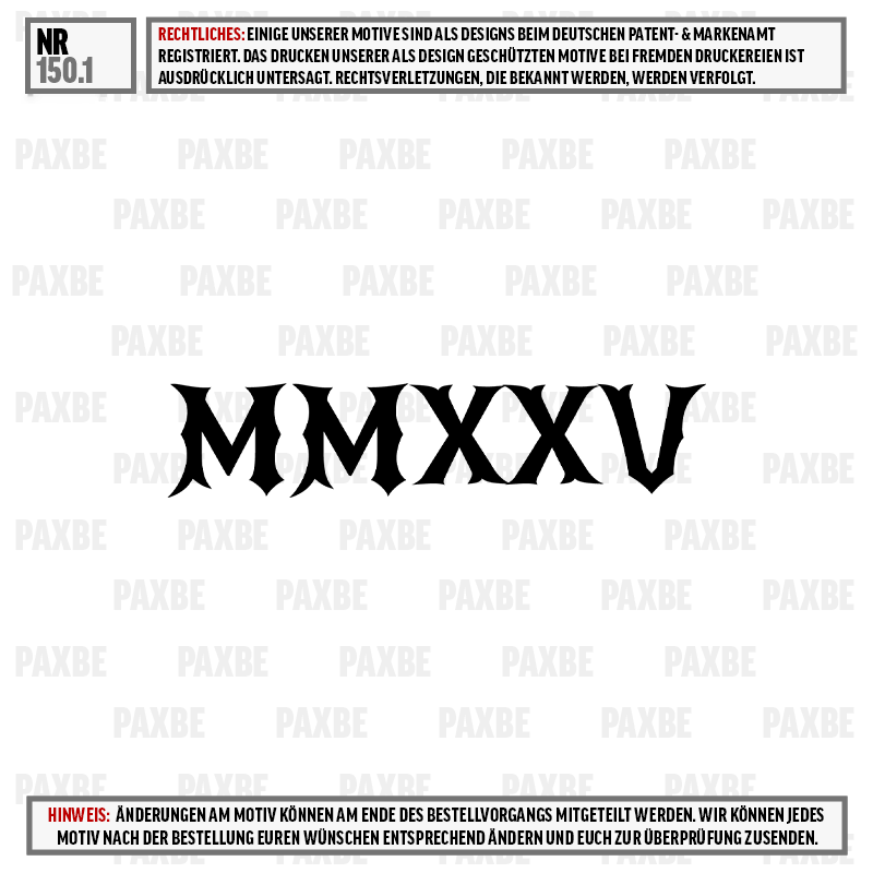 römische ziffern, MMXXV, Designmotiv, Monochrom, Beschriftung, Römische Zahl, MMXXV, römische Schrift, schwarz Druck, Designmotiv